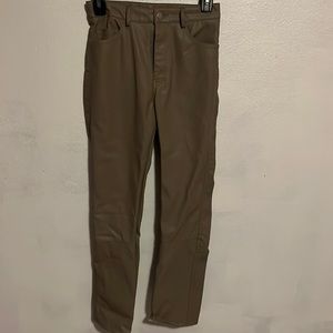 Taupe/ beige leather pants H and M